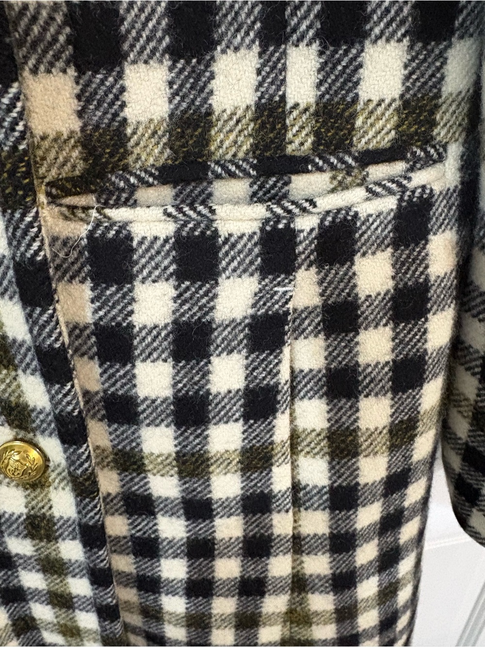 J.Crew Double Breasted Wool Coat in Cypress Black Ivory Oxford - Picture 5 of 11